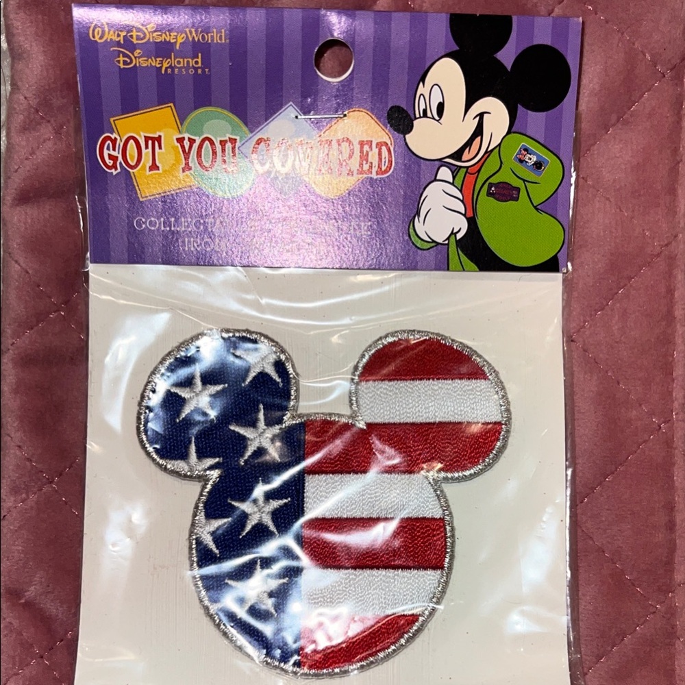 Vintage Disney Mickey Mouse Patriotic Patch with Red, White, and Blue